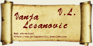 Vanja Lešanović vizit kartica